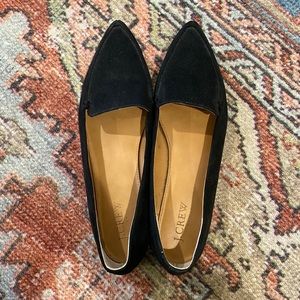 J Crew Edie Flats - suede black